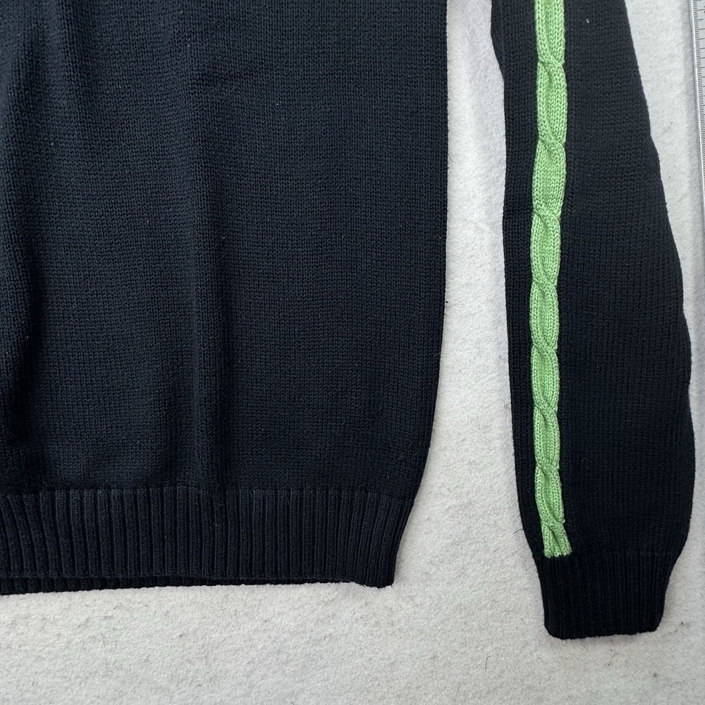 Polo Golf Ralph Lauren Cable Knit Sweater Medium Black Green Preppy Cashmere - Picture 6 of 11